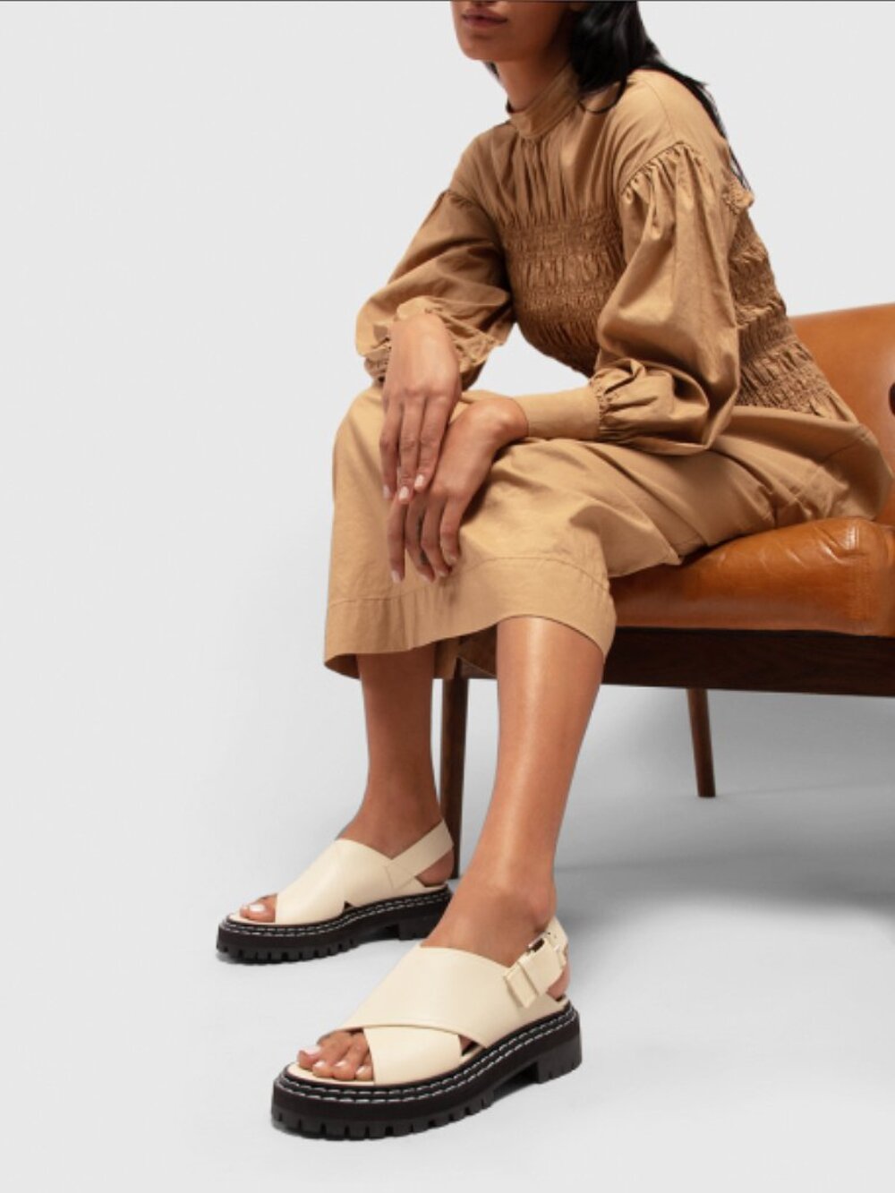 PROENZA SCHOULER Lug Sole Sandals in Off-White Leather – IT 39.5